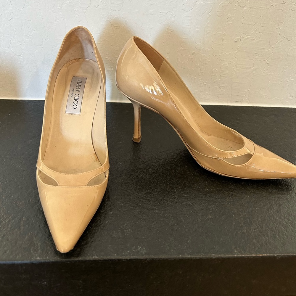 Jimmy Choo Margo Camel Patent leather pumps. Size 38.5 - Picture 2 of 4